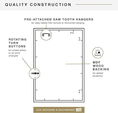 Vista 188 de MCS Industries Studio Gallery - Marcos con textura de madera color gris de 13 x 19 pulgadas / 33.02 x 48.26 cm., 2 unidades Gris Woodgrain