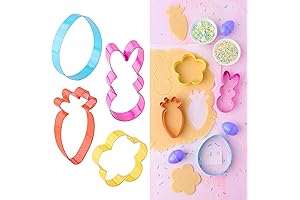 Easter Cookie Cutter Set: Bunny, Carrot, Flower, Egg Shapes