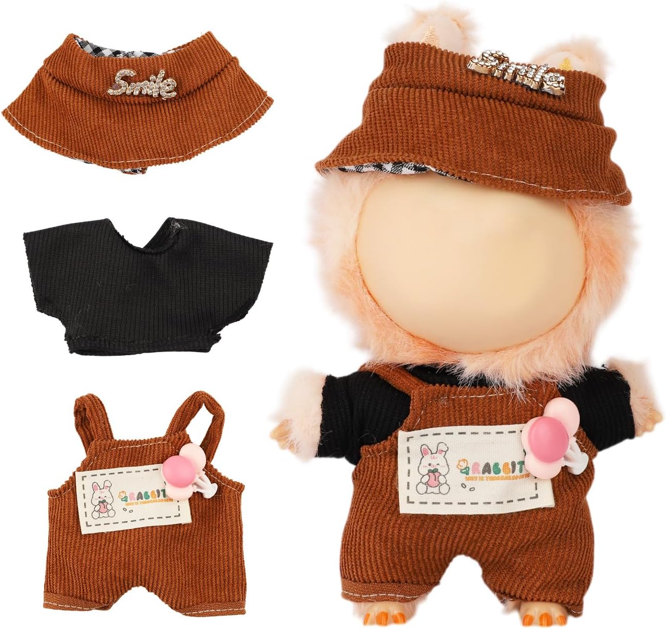 17cm Doll Clothing Set, 2-Piece/3-Piece Fashionable Outfits, Cute Doll Costumes for Collectors, Adorable Stylish,Doll Clothing Accessories (Denim Blue)