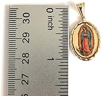 Vista 8 de Virgen de Guadalupe - Collar con medalla de ambos lados, cadena de ancla de 17.5 pulgadas
