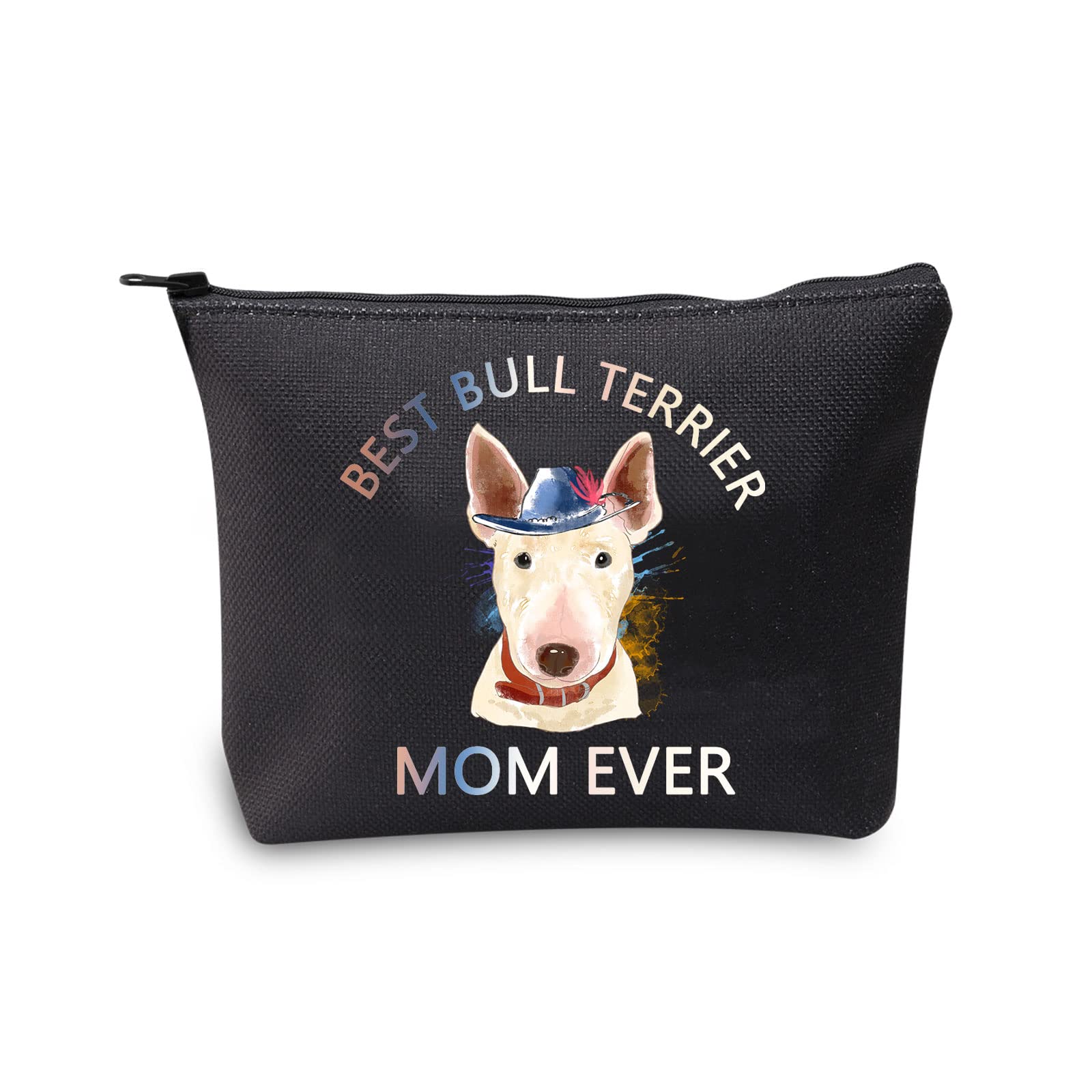 CMNIM Bull Terrier Gifts for Women Bull Terrier Mom Gifts Makeup Bag Bull Terrier Lover Gift for Bull Terrier Owner Cosmetic Travel Bag, Bull Terrier Makeup Bag
