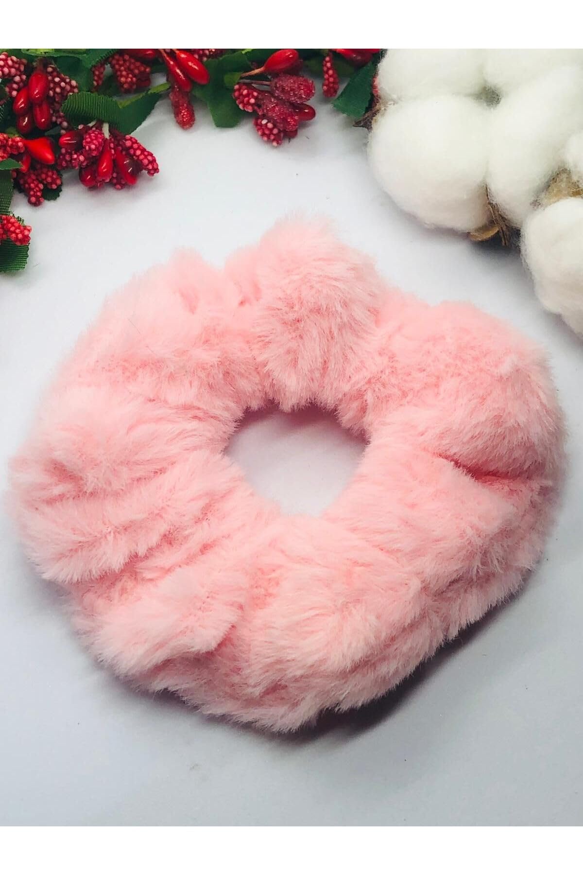 PEMBE PELUŞ LASTİK TOKA Pembe Tek Ebat