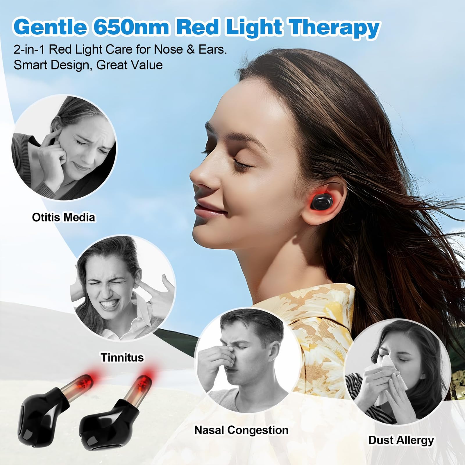 Nuvanacalm Tinnitus Support Device Standard Size Compatible with Ears 2Pcs