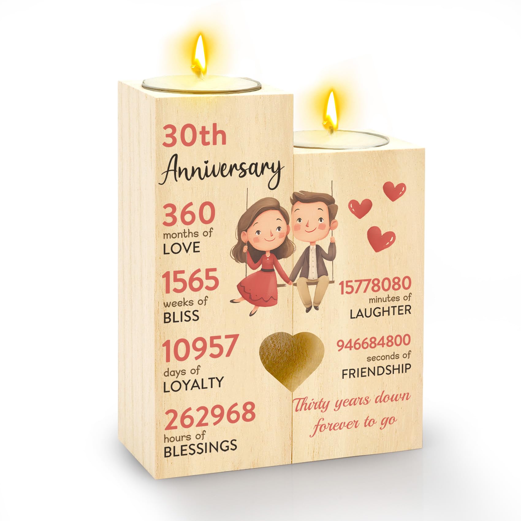 30th Wedding Anniversary Presents Candle Holder Pearl Wedding Anniversary Presents Pearl Anniversary Presents for Boyfriend Girlfriend Wife Husband Couple Happy Anniversary Decorations