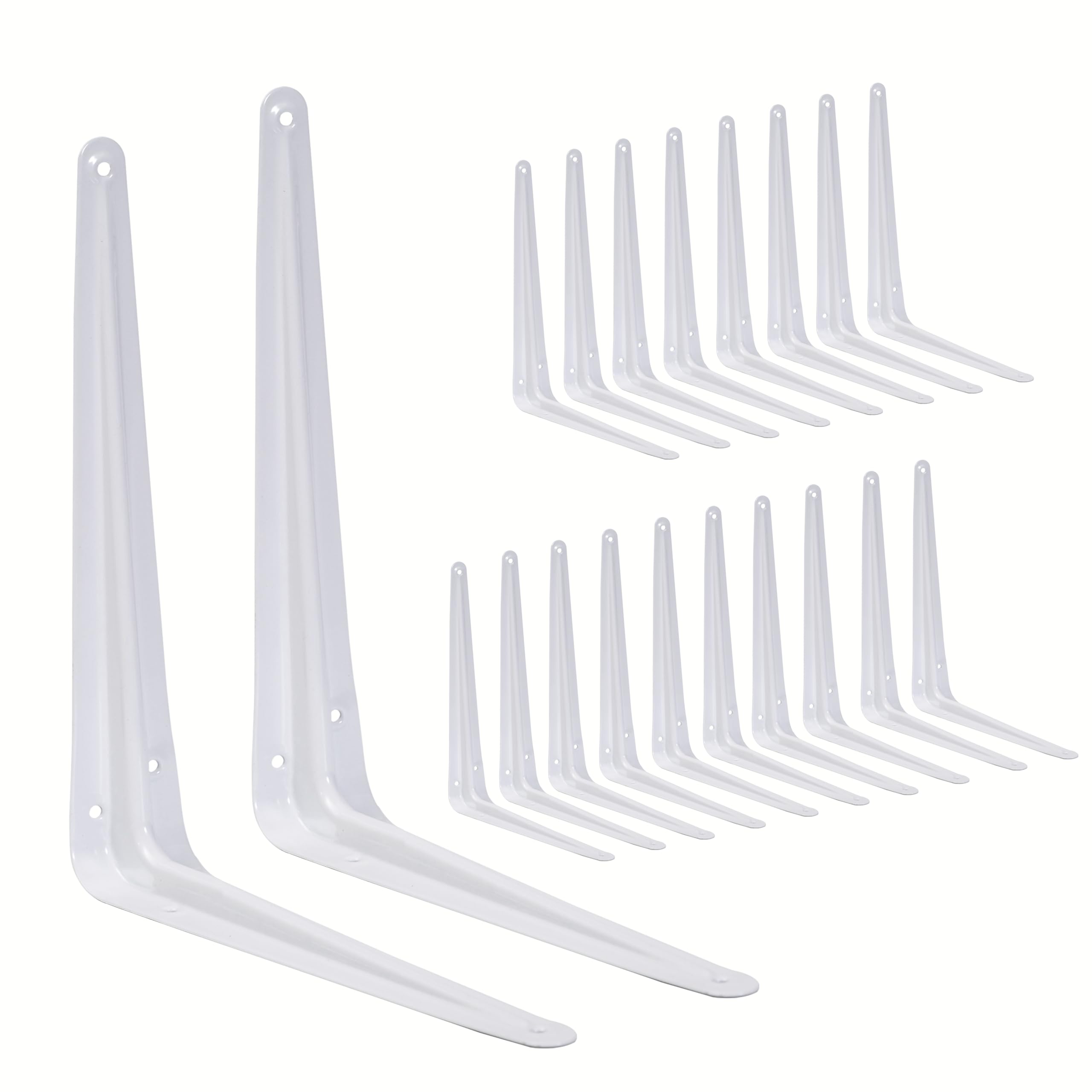 DOMISL 5 X 6 Inch Wall Shelf Brackets – 4-Pack Heavy Duty L-Shape Supports For Bookshelves & Garden Shelves (White)