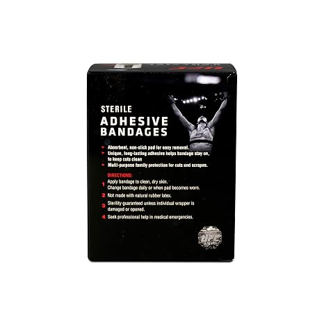 ضمادة لاصقة Dukal UFC ، أنماط متنوعة ، 3/4 × 3 ، عبوة من 100