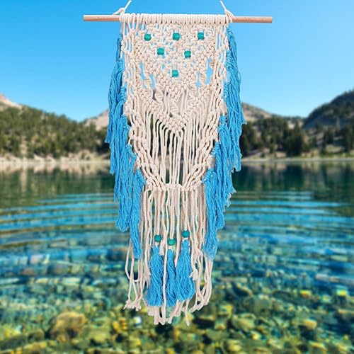 RUIFUU Tapiz de pared de algodón para colgar en la pared de macramé tejido a mano bohemio elegante decoración geométrica para el hogar apartamento