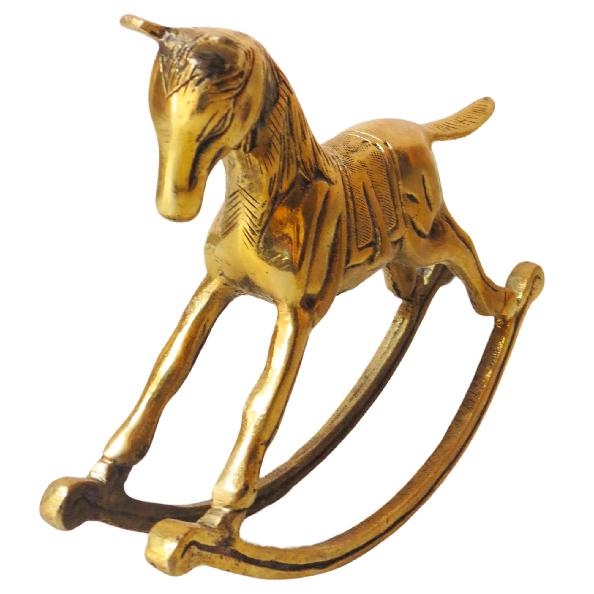 KALARAMBH Brass Horse Statue - Handcrafted Brass Horse Figurine for Home Décor 4 Inch 1 pcs, Standard