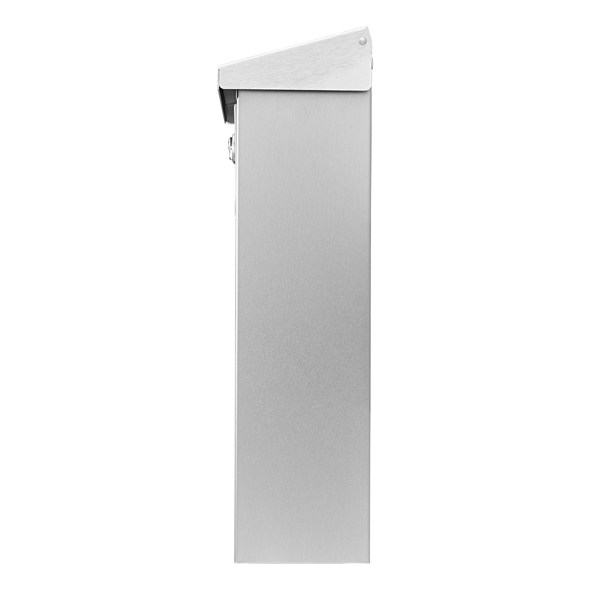 BURG-WÄCHTER Buzón sin portaperiódicos con placa para nombre, Acero inoxidable, Para formatos hasta DIN C4, Incl. 2 llaves, OSLO 3767 NI, Acero inoxidable