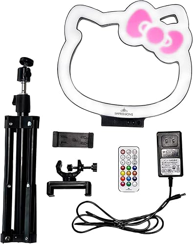 Miniatura 2 de Impressions Vanity Hello Kitty - Anillo de luz RGB de 10 pulgadas con soporte y soporte para teléfono, luces LED para selfies con modos de color