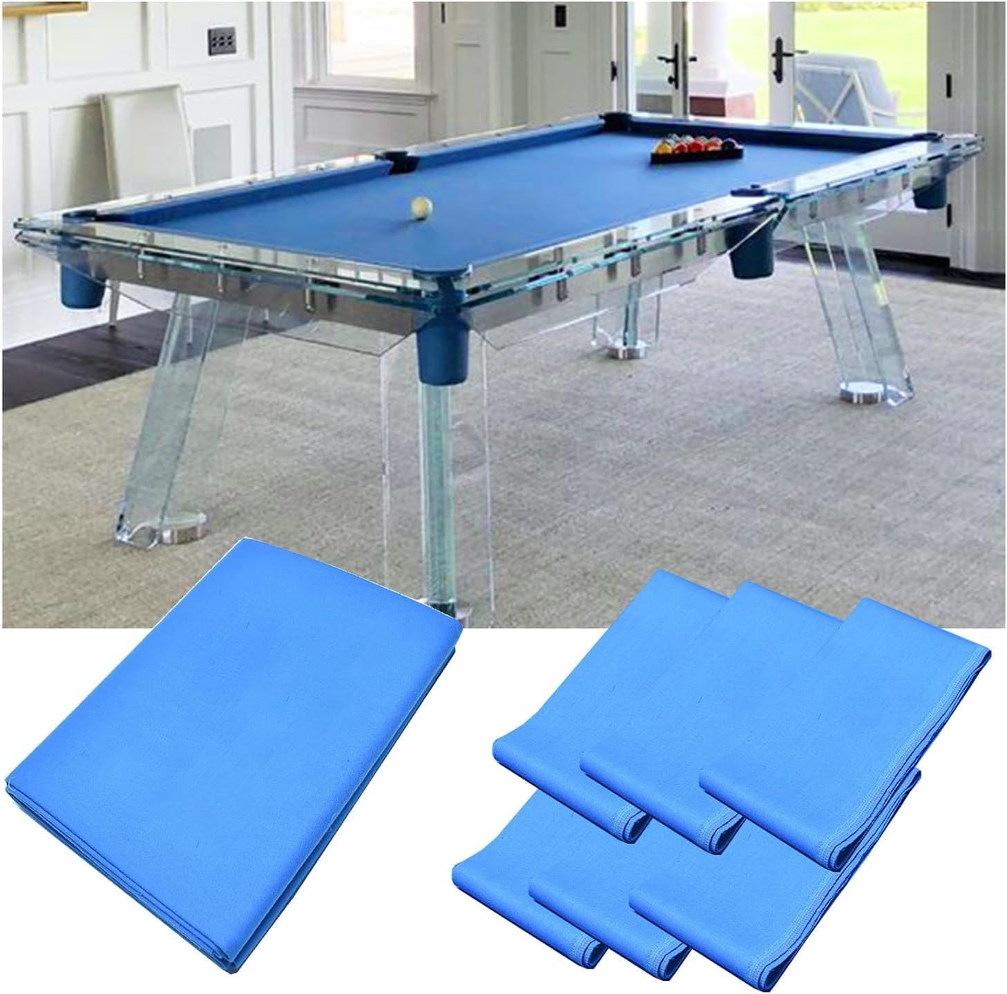 Ssddlzeq Blue Billiard Table Accessories Snooker Table Cloths Suitable For Replacing Cloth On Snooker Tables In Homes, Clubs And Pubs(Blue)
