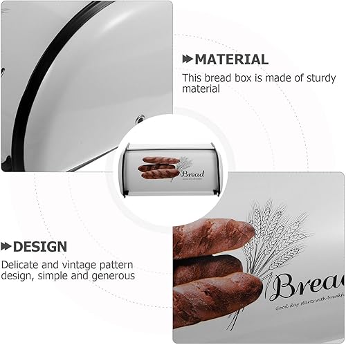 Miniatura 8 de UPKOCH Caja de pan y pastelería de hierro para almacenamiento de pan, organizador de escritorio pequeño para cocina