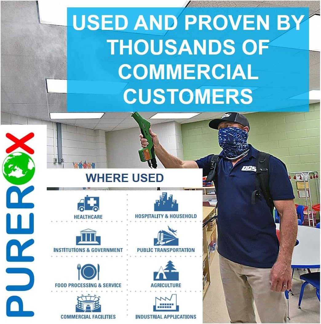Disinfectant COVDefender Pack [80oz] Eliminate 99.9999% viruses, HIV, norovirus, monkeypox, bacteria and fungi. PUREROX Hypochlorous HOCL technology. Hospital Grade. Safe for Use Anywhere in School, Medical, Commercial Facilities. Zero toxic residue. No Rinse. Suitable for All Surfaces.