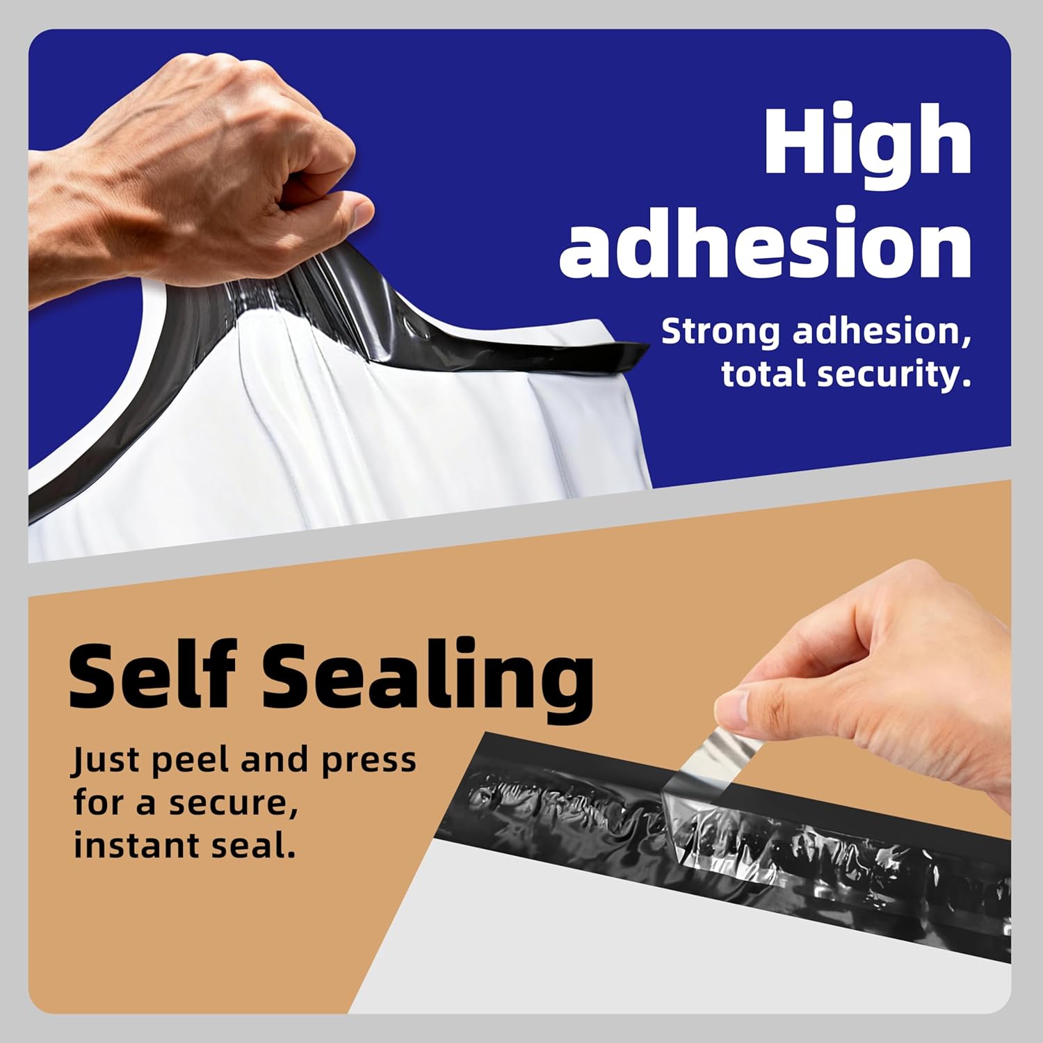 500pcs Poly Mailers 10x13 For Ecommerce Shipping,Online Retail Packaging,Business Mailing,PE Tear Resistant Waterproof Adhesive Self Seal Bag,Bags Envelopes Clothing Package,Large,White