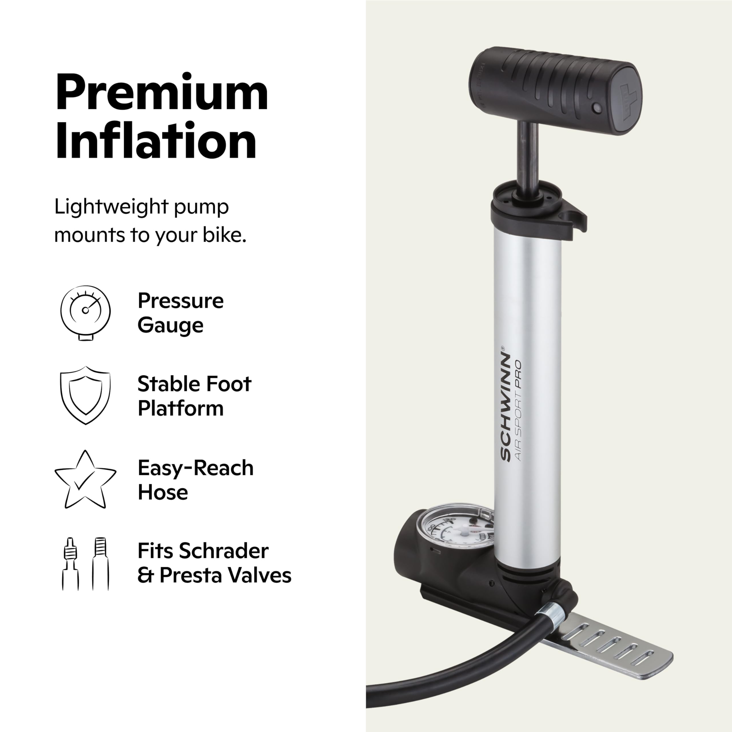 Pompe à Vélo Portable AIRBANK Avec Manomètre - 120 PSI, Rechargeable Pour VTT, Route Et Ballons