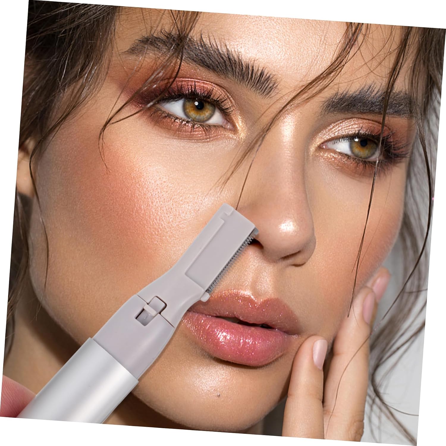 Electric Eyebrow Trimmer ABS Silver Portable for Women