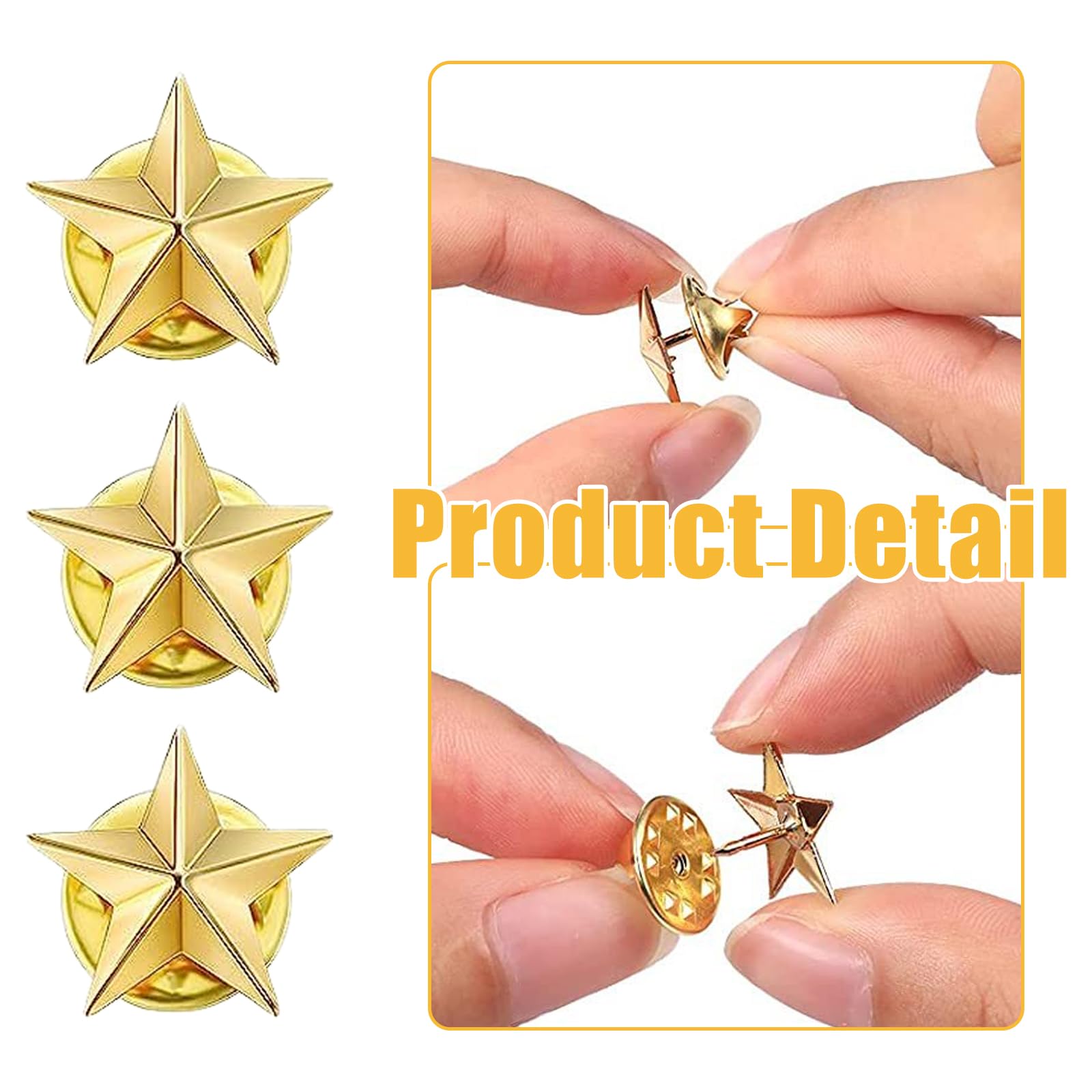 Pines de Reconocimiento Estrella Dorada, 20 Piezas, Insignias de Apreciación