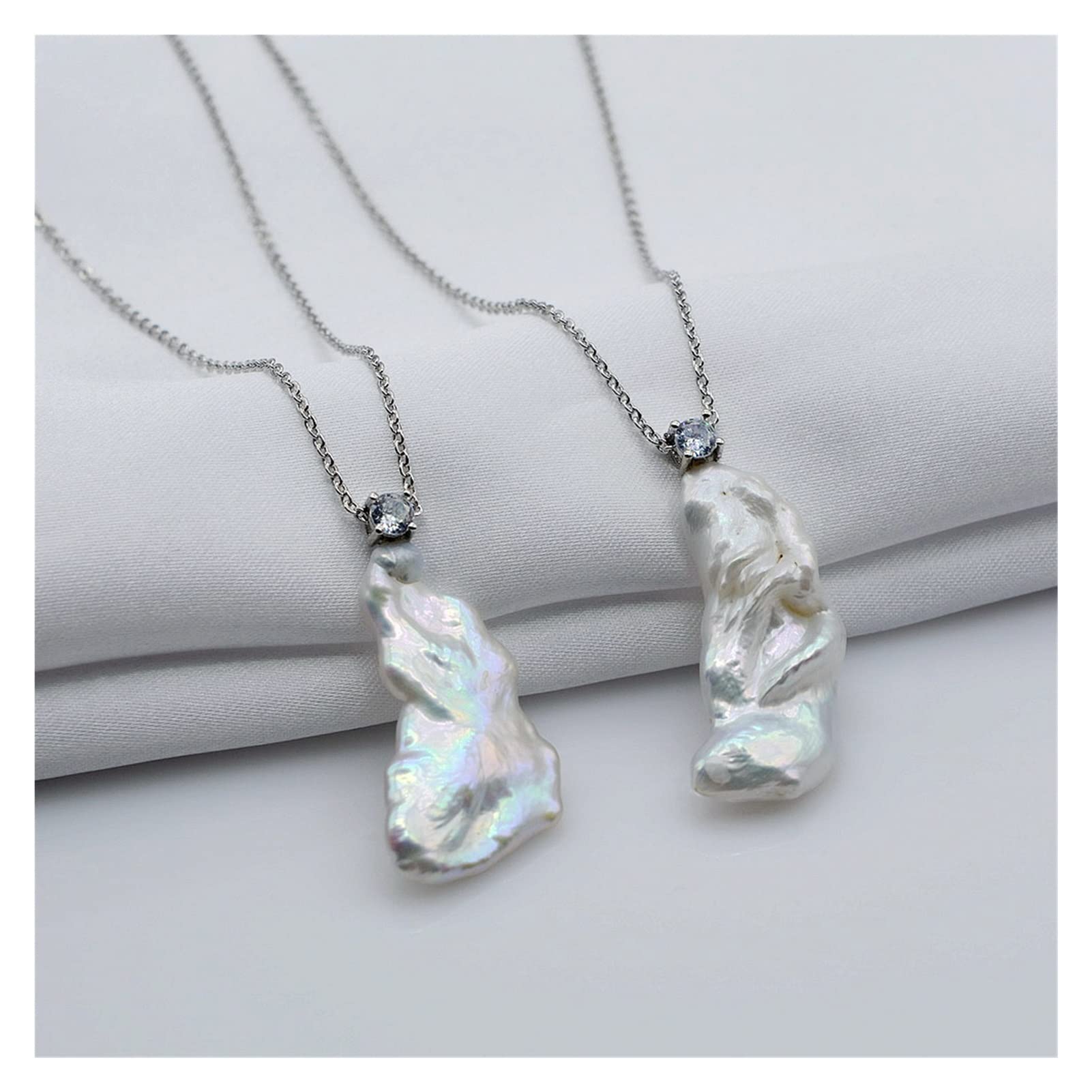 Collane barocche di moda Perle d'acqua dolce naturali Forma irregolare Pendenti di collana in argento 925 Gioielli da donna Regali di moda soddisfare Collane da donna