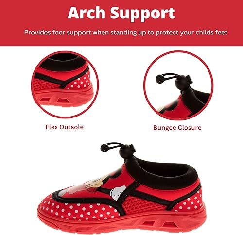 Miniatura 3 de Disney Minnie Mouse - Zapatos de agua para piscina, calcetines acuáticos para niños, sandalias de princesa, elásticas, impermeables, sandalias de