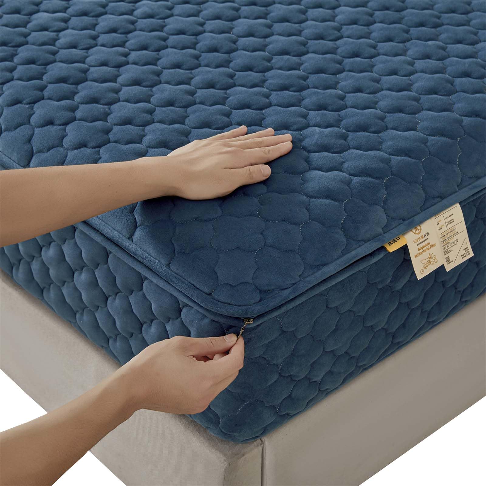 Protector de colchón impermeable personalizable de 70/100/140/160 x 200 cm, funda de cuna lavable gris, funda de cama transpirable para una máxima protección contra alérgenos y ácaros del polvo