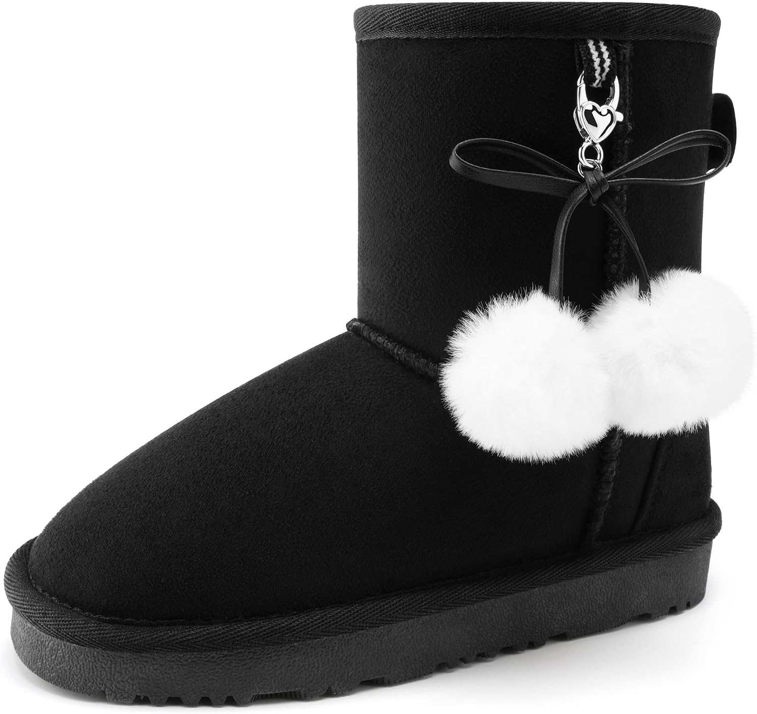 Stelle Girls Boys Boots Kids Snow Winter Boots Outdoor Ankle Warm Slip On Faux Fur Lined Lightweight Shoes(Toddler/Little Kids/Big Kids)