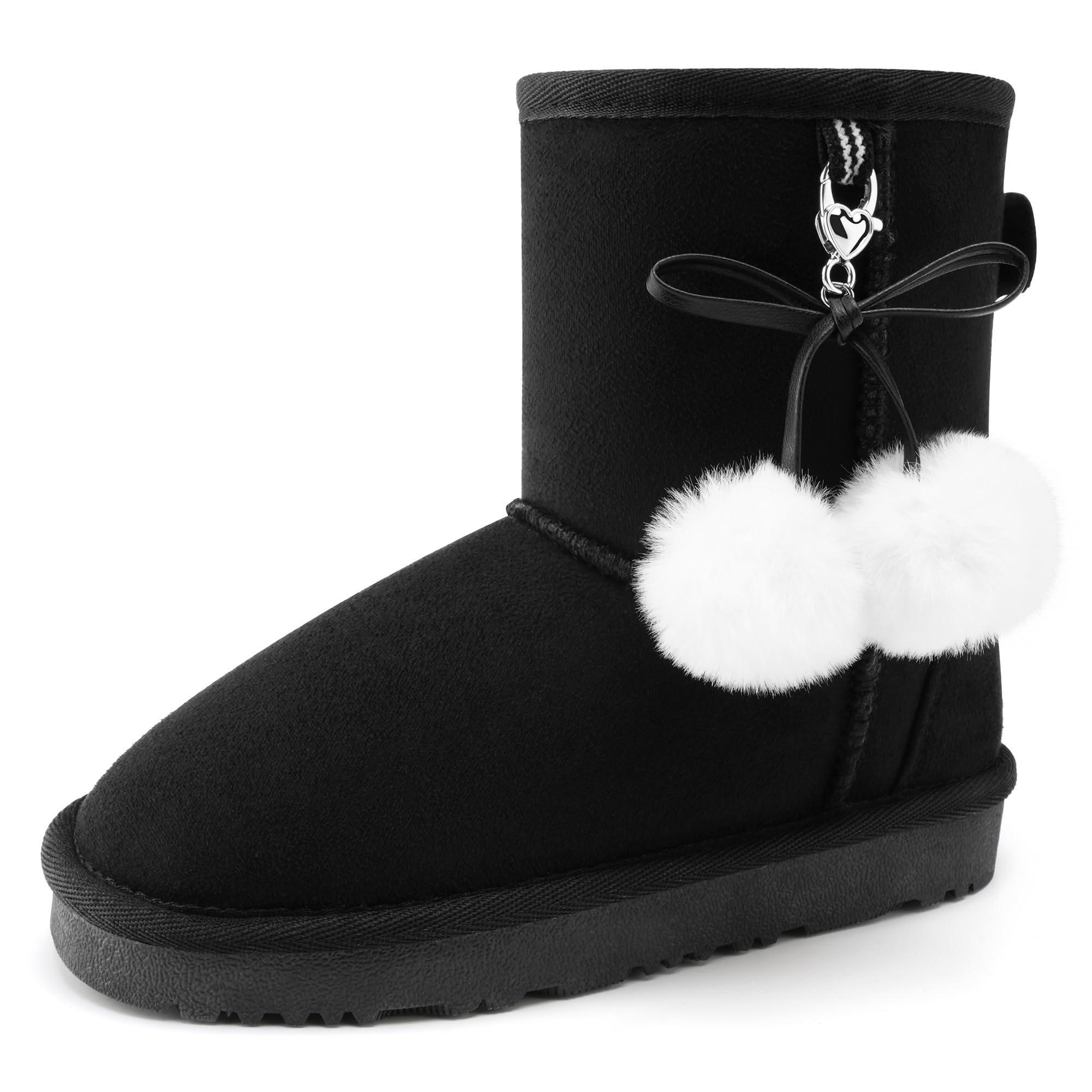 Stelle Kids Winter Boots Girls Boys Snow High Ankle Boots(Black,10MT)