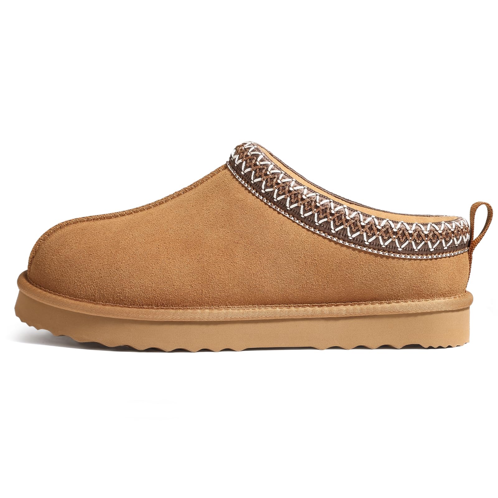 Genuine Suede Fuzzy Slippers for Women Winter Warm House Shoes Cozy Mini Boots for Indoor Outdoor