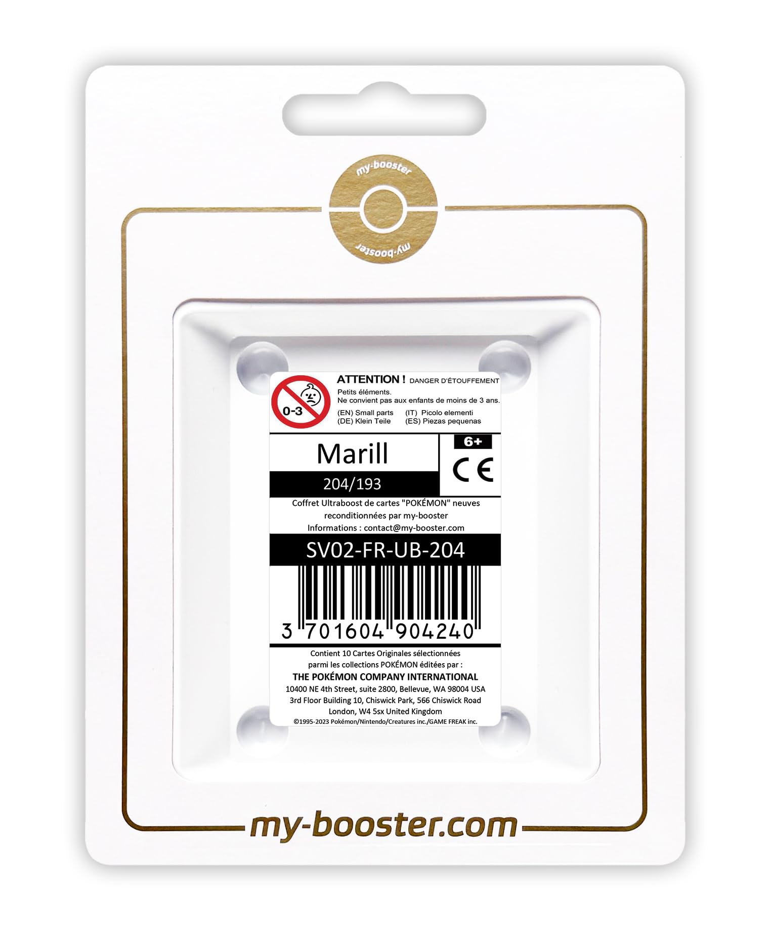Marill 204/193 Alternative Shiny Pokémon Gallery - Ultraboost X Écarlate et Violet 02 Évolutions à Paldea - Box z 10 francuskich kartami Pokémon