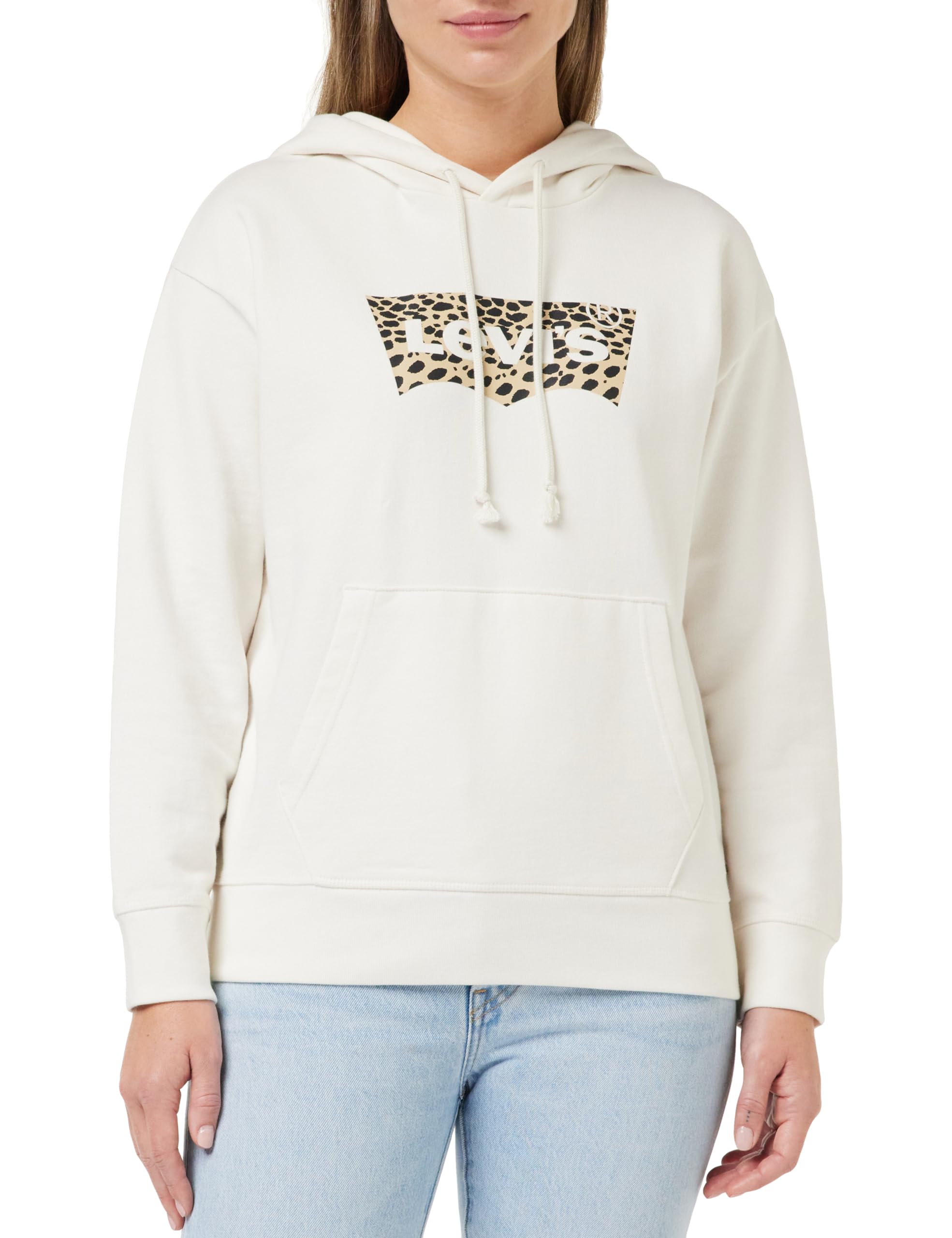 Levi's Women's Graphic Standard Hoodie Hoodie, Batwing Leopard, XXS