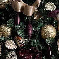 Vista 3 de Vickerman Adornos navideños de 4 acabados en rojo burdeos (juego de 8)