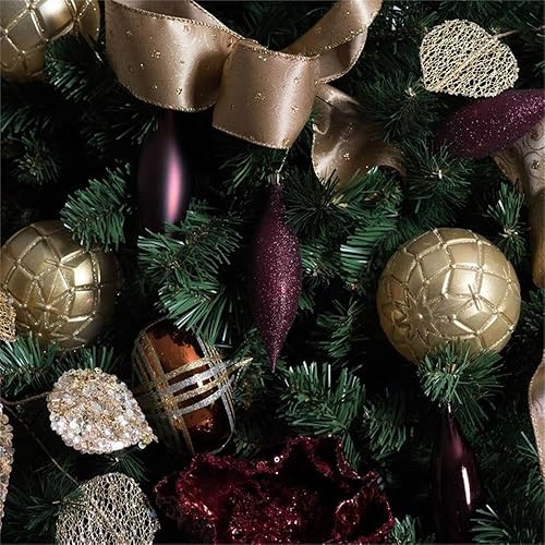 Miniatura 2 de Vickerman Adornos navideños de 4 acabados en rojo burdeos (juego de 8)