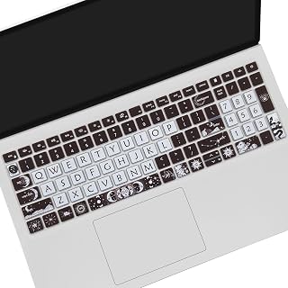 Cute Keyboard Cover for Dell Inspiron 15 3000 5000 7000 3510 3511 3515 3525 3530 3535 5510 5515 5518 7510 15.6", Inspiron 16 7610, Vostro 15 3510 5510 5515, Latitude 3520, Sun and Moon