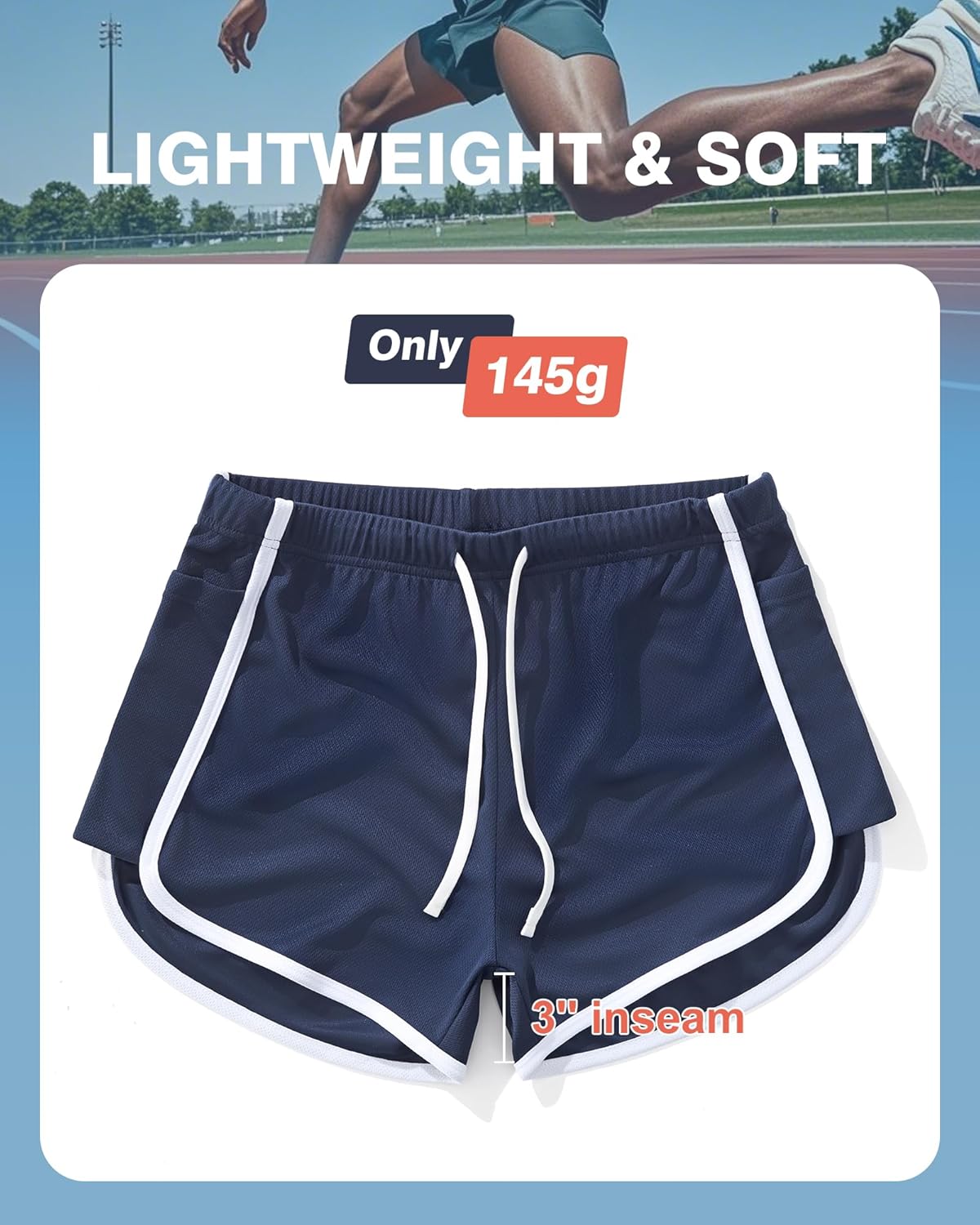 AIMPACT Mens Mesh Shorts 3 Inch Running Gym Athletic Workout Bodybuilding Booty Track Shorts Vintage Fitted Short - Image 2