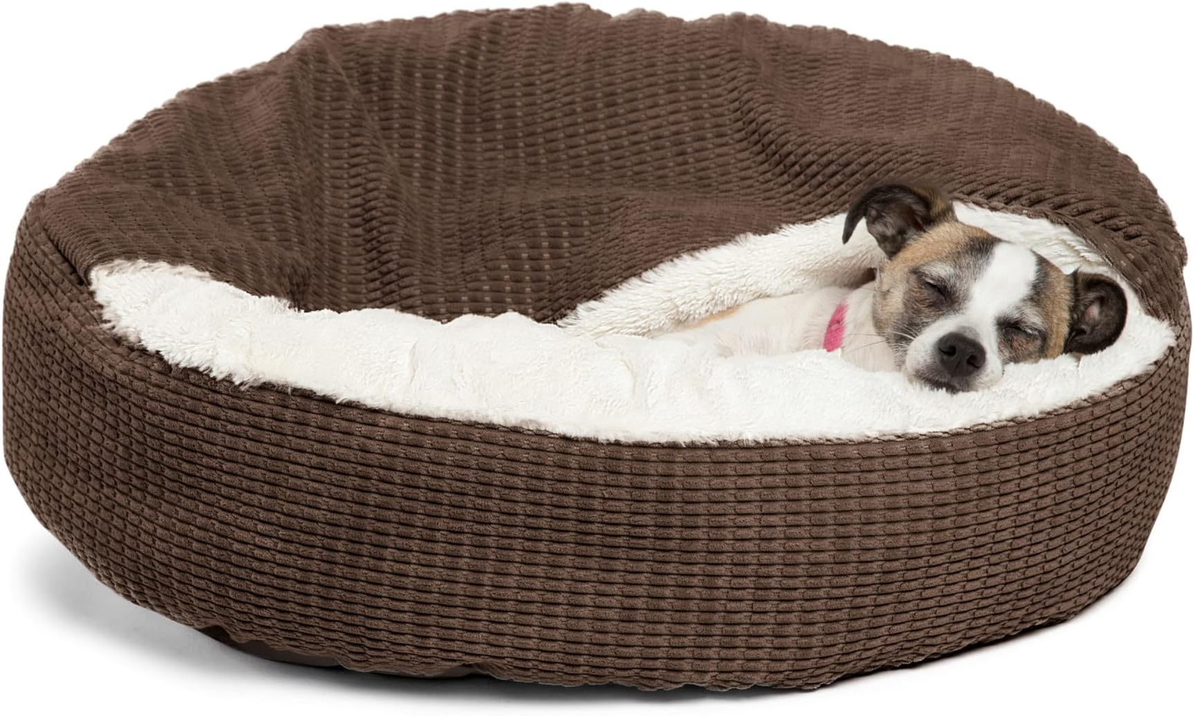 Best Friends by Sheri Cozy Cuddler Luxury Orthopedic Dog and Cat Bed with Hooded Blanket for Warmth and Security - Machine Washable, Water/Dirt Resistant Base, Multiple Colors in 2 Sizes