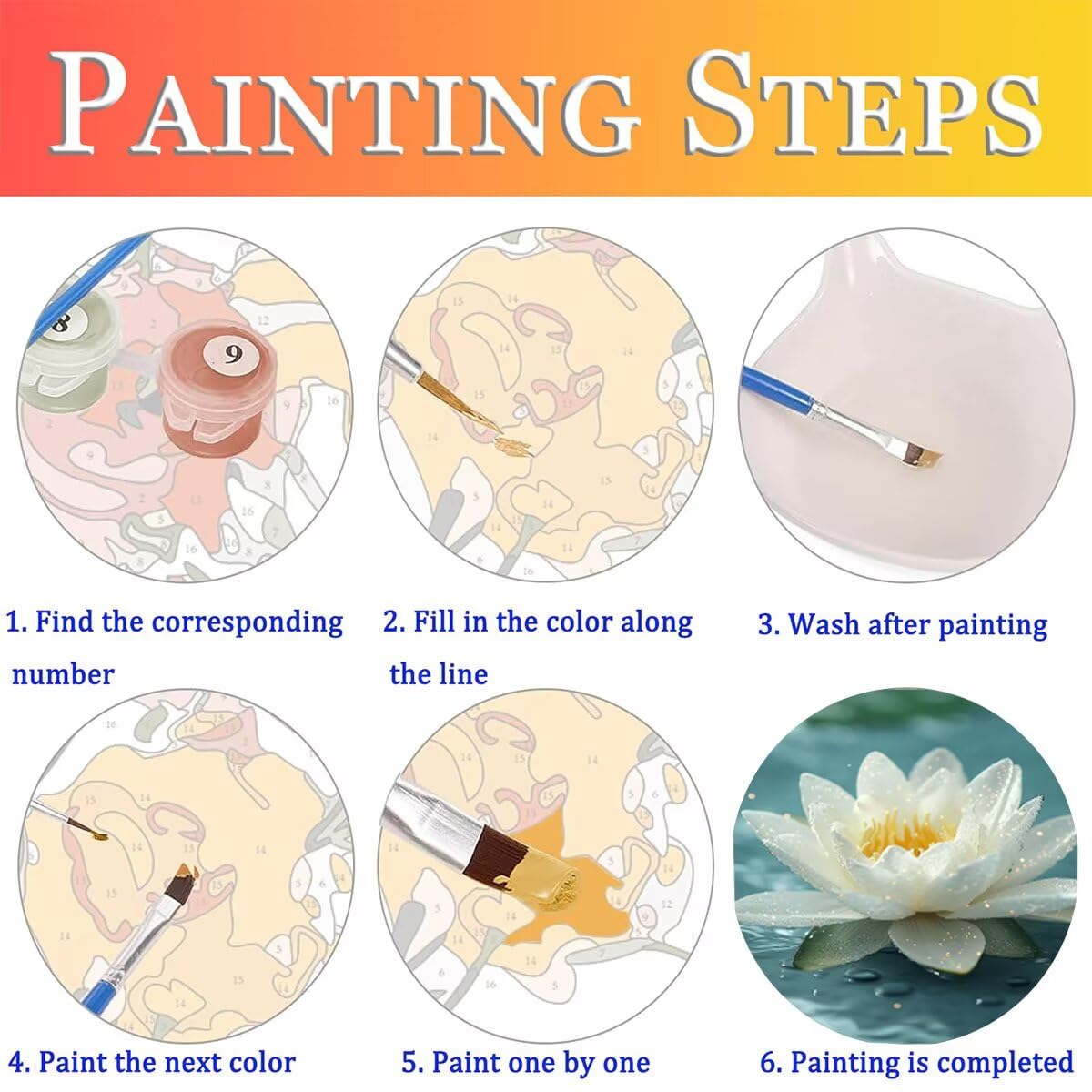Dipingere con i Numeri Fiore, Paint by Numbers Adulti Pianta, Fai da te Creativi Adulti Quadri da Dipingere Numerati Kit per Decorazione Della Parete di Casa, Regalo 70x95 cm Senza Cornice 25-2