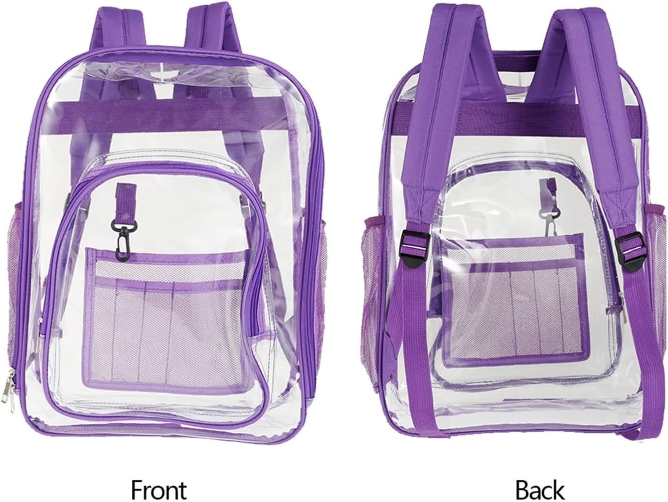 Clear Backpack Large Capacity Zipper School Bag Visible PVC Waterproof For Out Work Camping Travel Snack Pack(A-White L)