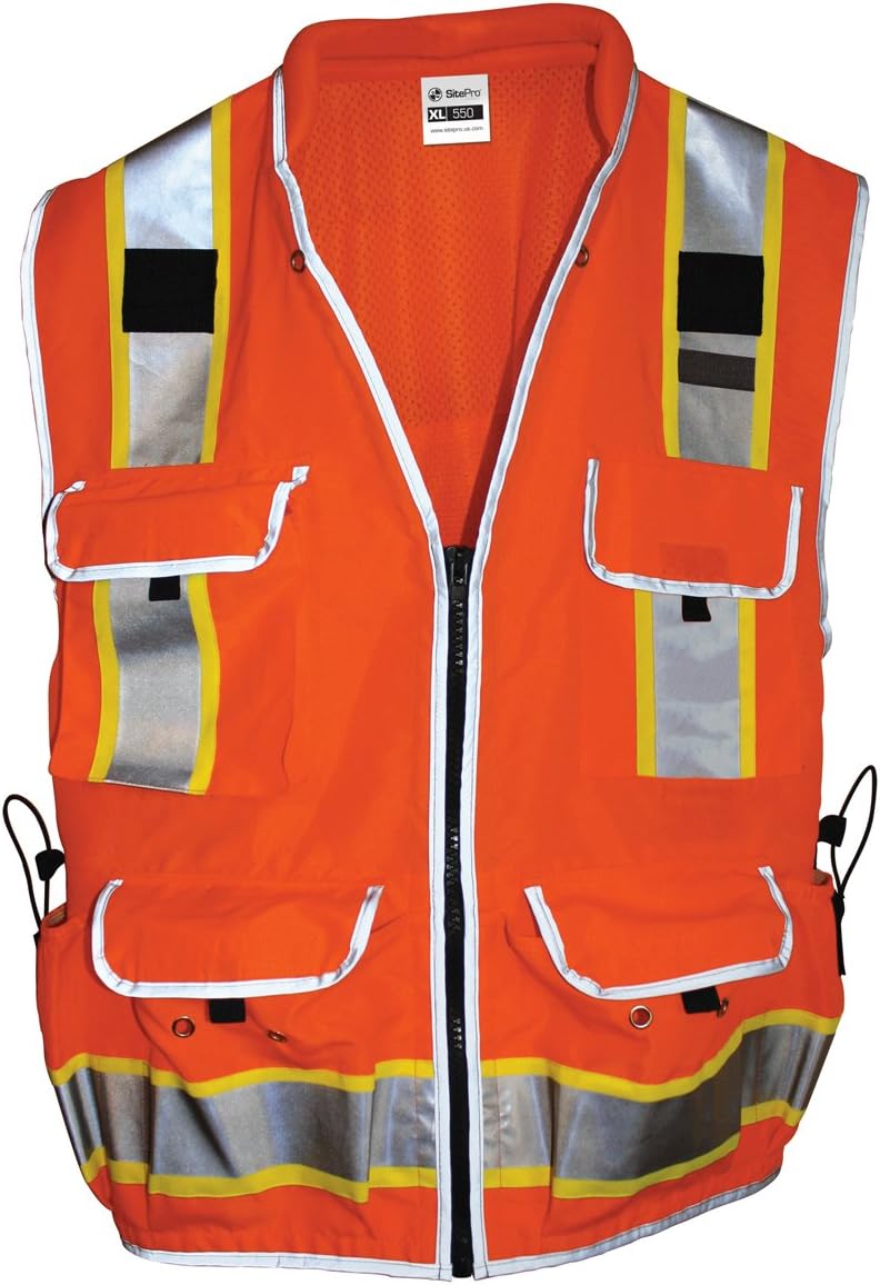 SitePro 23-550-ORL Class 2 Surveyors Safety Vest