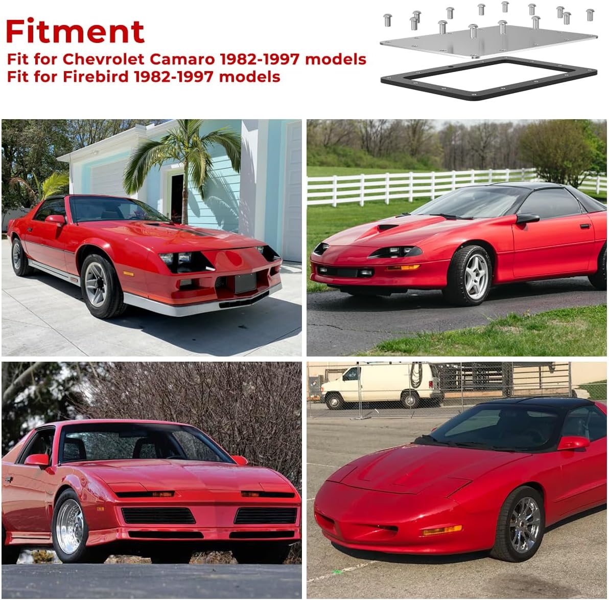 Fuel Pump Trap Door Access Panel Kit for Chevrolet Camaro for Firebird 1982-1997 - Sturdy Aluminum Lid and Steel base (Includes 14 Screws)