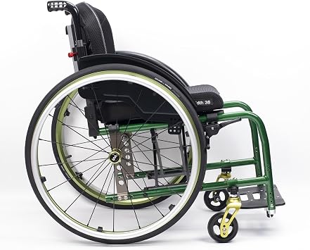 Lightweight Wheel Chair for Adults,Aluminum Alloy Wheelchair,Sports Folding Transport Wheelchair,Quick Release Wheels,Self-propelled Manual Wheelchairs,CompactC,Seat Width 38cm/15in