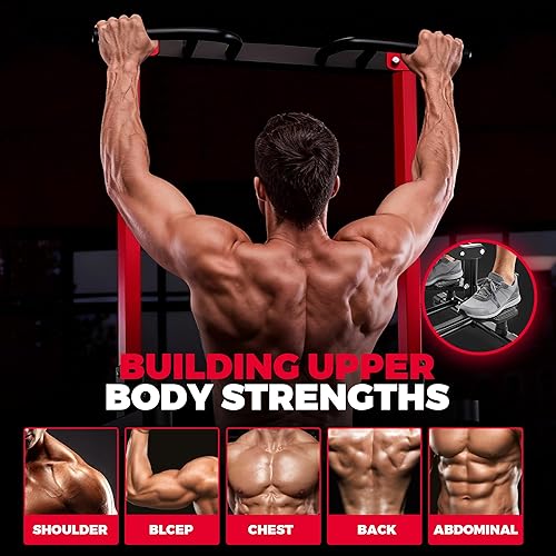 Miniatura 7 de ONETWOFIT Máquina de asistencia para dominadas de 660 libras, asistencia eléctrica ajustable multifunción para barra de dominadas, torre de