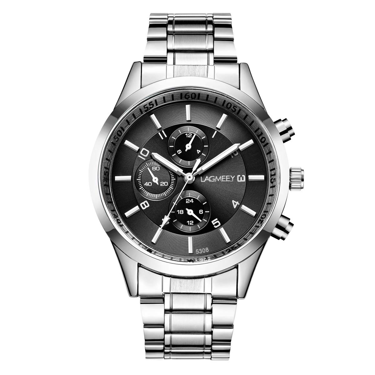 Orologi Polso Decorativo Cronografo Numeri Arabi Quarzo Orologi Uomo Acciaio Classico