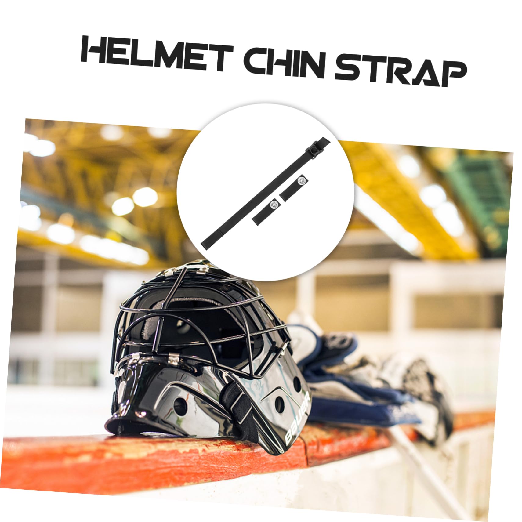 TOYANDONA Correa de Barbilla para Casco de Hockey y Portátil Material de Poliéster Resistente y Transpirable Compatible con Casco de Hockey y Otros