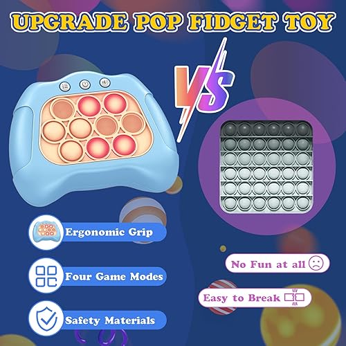 Miniatura 8 de Fast Push Pop Pro Light Up Fidget Bubble Game Controller, Puzzle Pop Pro Game Fidget Juguetes para adultos Consola de juegos antiestrés Antiansiedad