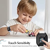 Vista 6 de Paquete de 2 fundas compatibles con Verizon Gizmo Watch 3, protector de pantalla de policarbonato duro de policarbonato integrado, protector