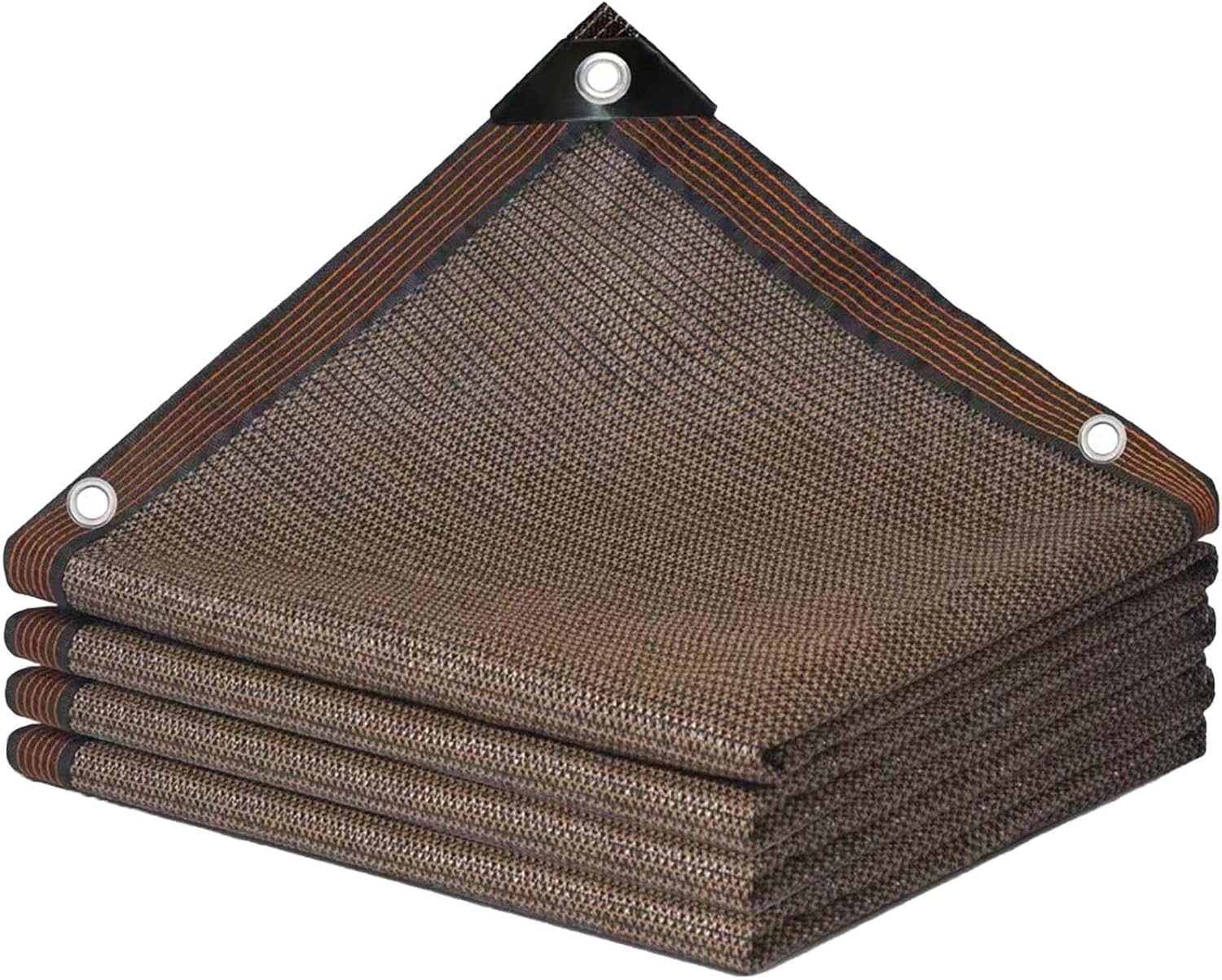 Sunscreen Fabric Shade Netting 85%-95% Shading Rate Shading Net, Greenhouse Shade Sunblock Cloth Taped Edge with Grommets UV Resistant Sunblock Net. (Brown 12-Pin / 3m * 5m / 9.8ft * 16.4ft)