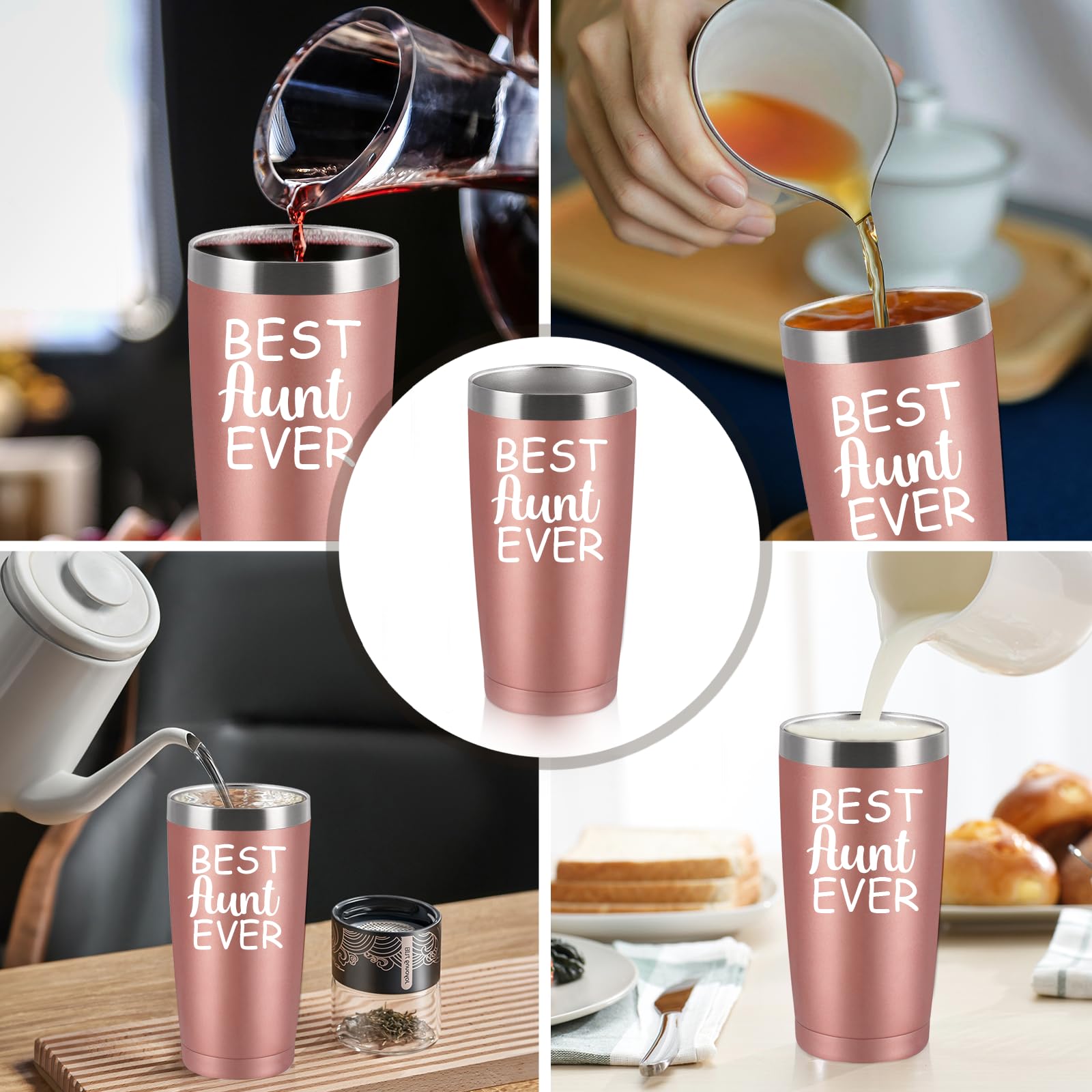 Diztoud Aunt & Uncle Gift Set - 2 Pack 20oz Stainless Steel Travel Tumblers With Keychains - View #4