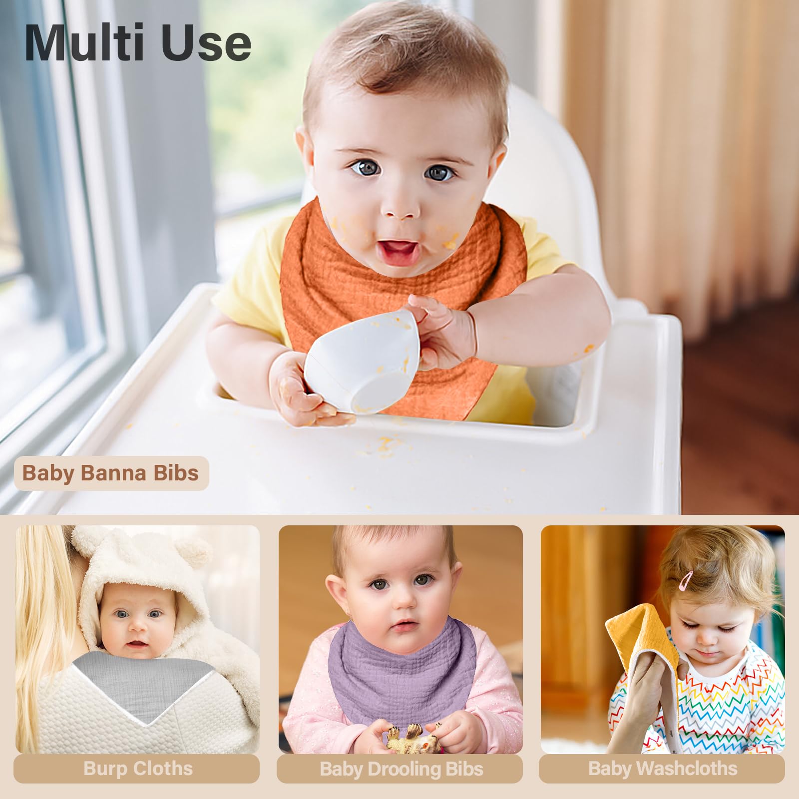 NISXABEBE Bébé Bavoirs Bébé Mousseline Bandana Bave Bavoirs pour Unisexe Bébé Filles Garçons Bave et Dentition