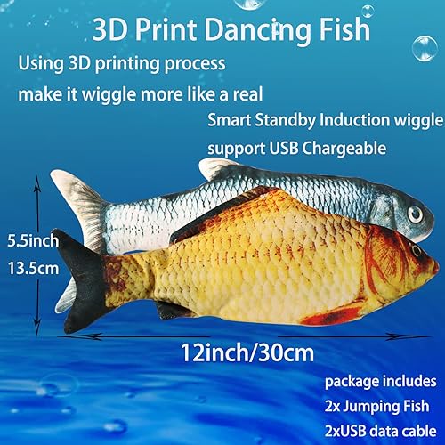 Miniatura 2 de Juguete realista para perros de pez flotante, juguetes indestructibles e interactivos para mascotas para ejercicio de perros, perros pequeños y