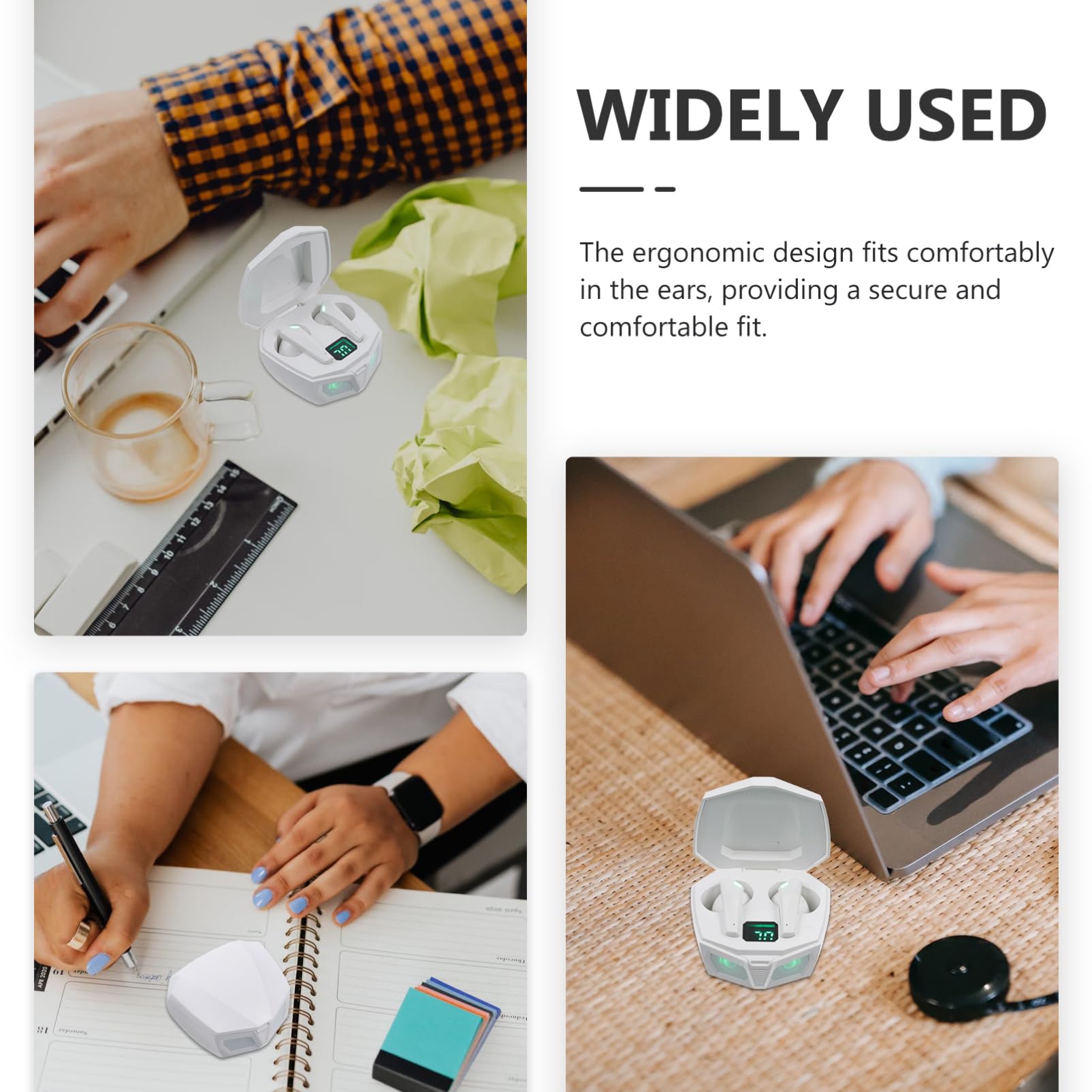 KOMBIUDA 1 Paio Cuffie Gaming Wireless In Ear con Microfono Design Ergonomico Suono Surround Controllo Touch Compatibili Console Auricolari Leggeri e Comodi per Sessioni Prolungate