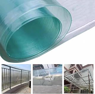Polycarbonate Panel Plastic Roofing Sheets,Glassfiber Daylighting Sheet,UV Protection Greenhouse Replacement Roof Panels,for Outdoor Canopy/Garden/Pergola/Carport